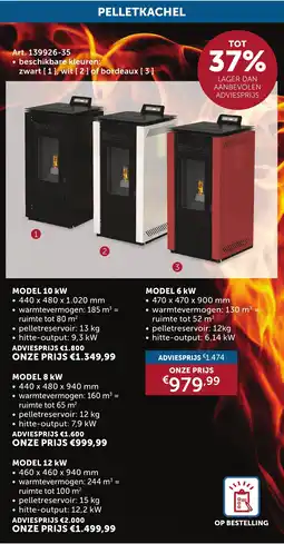 Zelfbouwmarkt Pelletkachel Model 6 kW aanbieding