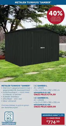Zelfbouwmarkt Metalen tuinhuis "samber" aanbieding