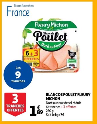 Auchan Blanc de poulet fleury michon 270g aanbieding