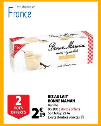 Riz au lait bonne maman
