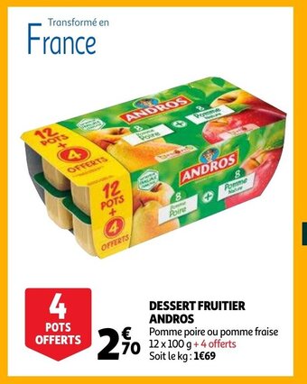 Auchan Dessert fruitier andros aanbieding