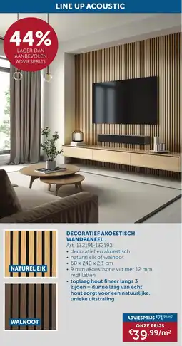 Zelfbouwmarkt Decoratief akoestisch wandpaneel aanbieding