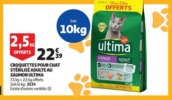 Auchan Croquettes pour chat sterilise adulte au saumon ultima aanbieding