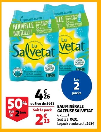 Auchan Eau minerale gazeuse salvetat aanbieding