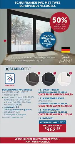 Zelfbouwmarkt Schuiframen pvc dubbel aanbieding