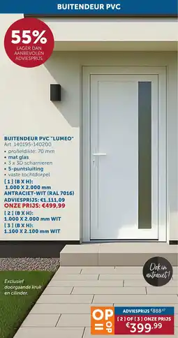 Zelfbouwmarkt Buitendeur pvc "lumeo" aanbieding