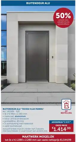 Zelfbouwmarkt Buitendeur alu "tavira vlak paneel" aanbieding