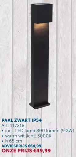Zelfbouwmarkt Paal zwart IP54 aanbieding