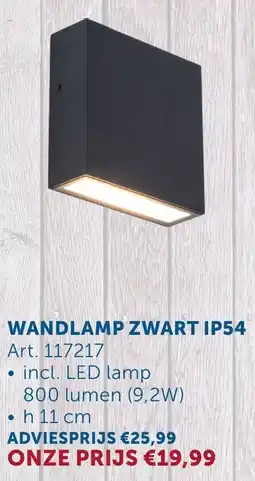 Zelfbouwmarkt Wandlamp zwart IP54 aanbieding