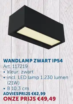 Zelfbouwmarkt Wandlamp zwart IP54 aanbieding