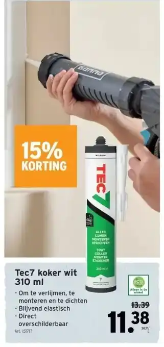 Tec7 koker wit 310 ml