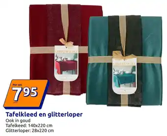 Tafelkleed en glitterloper