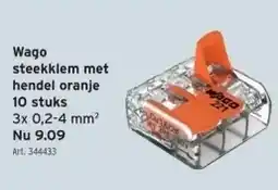 GAMMA Wago steekklem met hendel oranje 10 stuks aanbieding