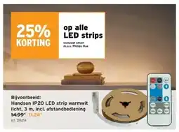 GAMMA Handson IP20 LED strip warmwit licht, 3 m, incl. afstandbediening aanbieding
