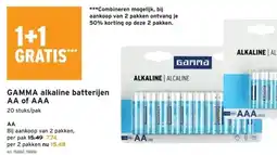 GAMMA GAMMA alkaline batterijen AA aanbieding