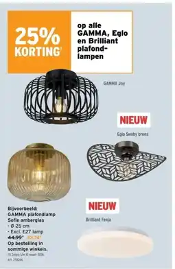 GAMMA GAMMA plafondlamp Sofi e amberglas aanbieding