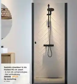 GAMMA Sealskin draaideur in nis Hooked 90 cm zwart aanbieding