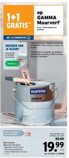 GAMMA Muurverf mat 2,5 L aanbieding