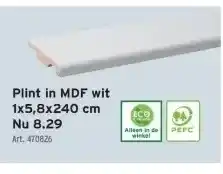 GAMMA Plint in MDF wit 1x5,8x240 cm aanbieding