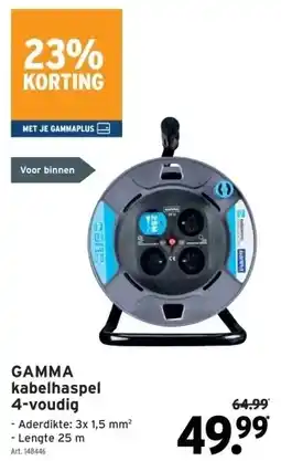 GAMMA GAMMA kabelhaspel 4-voudig aanbieding