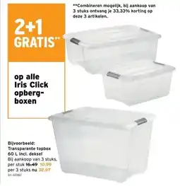 GAMMA Transparante topbox 60 L incl. deksel aanbieding