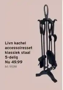 GAMMA Livn kachel accessoiresset klassiek staal 5-delig aanbieding