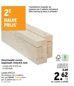 GAMMA Geschaafd vuren kopmaat 44x44 mm aanbieding