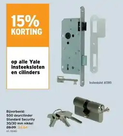 GAMMA 500 deurcilinder Standard Security 30/30 mm nikkel aanbieding