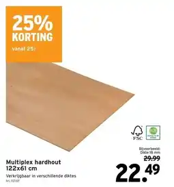 GAMMA Multiplex hardhout 122x61 cm aanbieding