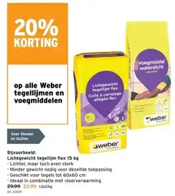 GAMMA Lichtgewicht tegellijm fl ex 15 kg aanbieding