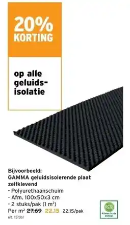 GAMMA GAMMA geluidsisolerende plaat zelfklevend aanbieding