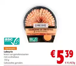 Colruyt Labeyrie kroon van garnalenstaarten met cocktailsaus 130 g aanbieding