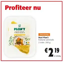 Colruyt Boni Plan’t krokante schnitzels 2 stuks 200 g aanbieding