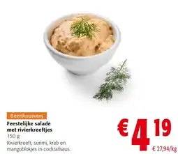 Colruyt Feestelijke salade met rivierkreeftjes aanbieding