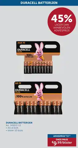 Zelfbouwmarkt Duracell batterijen aanbieding