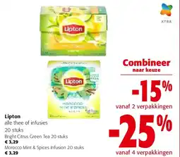 Colruyt Lipton Bright Citrus Green Tea 20 stuks aanbieding
