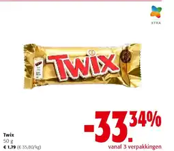 Colruyt Twix 50 g aanbieding