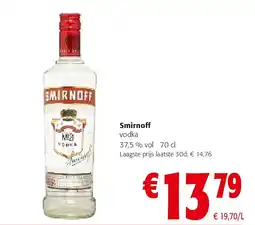 Colruyt Smirnoff vodka aanbieding