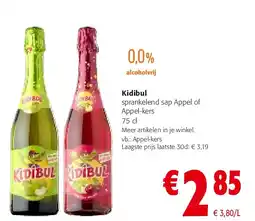 Colruyt Kidibul sprankelend sap Appel of Appel-kers 75 cl aanbieding