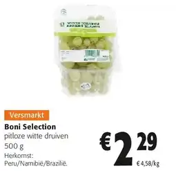 Colruyt Boni Selection pitloze witte druiven 500 g aanbieding