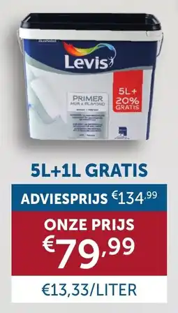 Zelfbouwmarkt Levis muur & plafond primer aanbieding