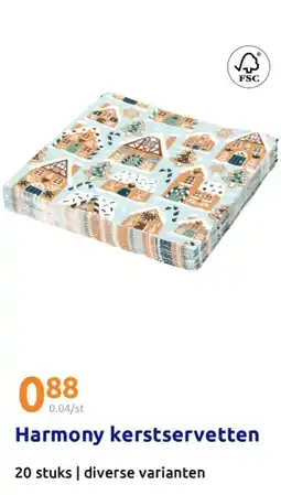 Action Harmony kerstservetten aanbieding