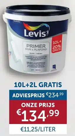Zelfbouwmarkt Levis muur & plafond primer aanbieding