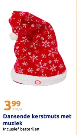Action Dansende kerstmuts met muziek aanbieding