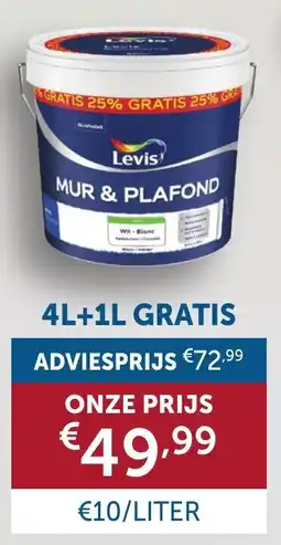 Zelfbouwmarkt Levis muur en plafondverf aanbieding