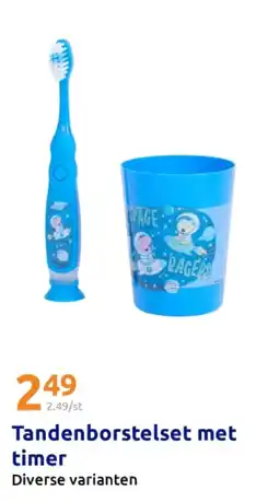 Action Tandenborstelset met timer aanbieding