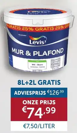 Zelfbouwmarkt Levis muur en plafondverf aanbieding