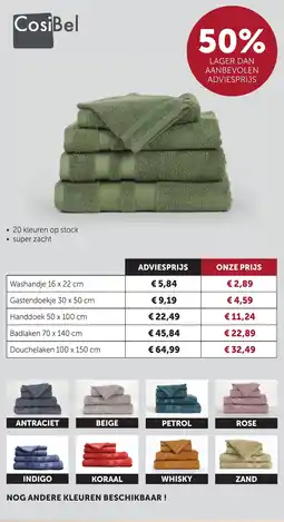 Zelfbouwmarkt Cosibel handdoeken aanbieding