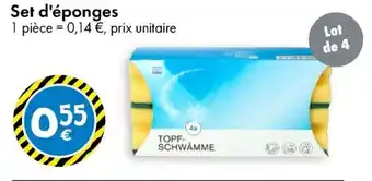 TEDi Set d'éponges aanbieding