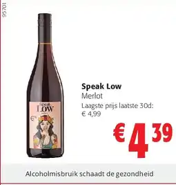 Colruyt Speak Low Merlot aanbieding